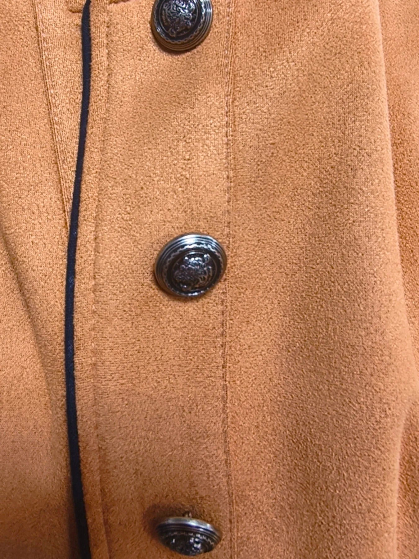 Vintage Style Tailored Button Jacket in Warm Brown