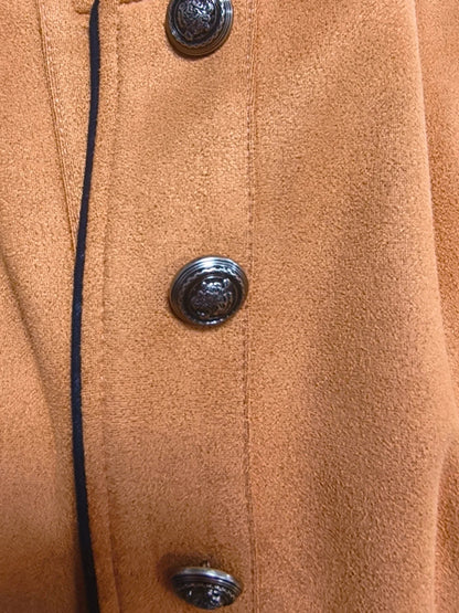 Vintage Style Tailored Button Jacket in Warm Brown